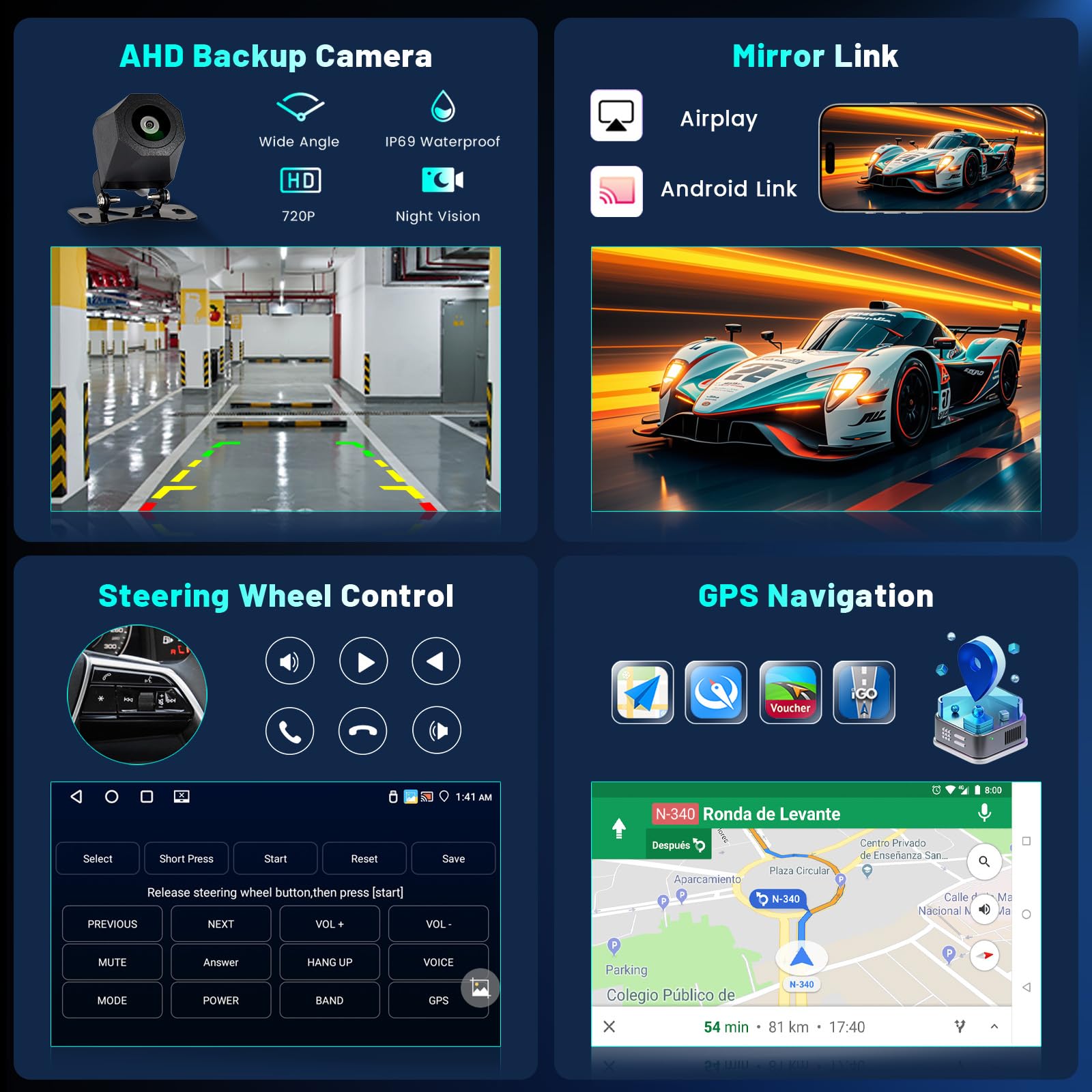 5G WiFi 4+64G Android Autoradio per Jeep Renegade 2016-2020, 9 Pollici IPS Touch Screen Stereo Auto con Wireless Carplay Android Auto Bluetooth5.0 FM/RDS GPS SWC AHD Retrocamera
