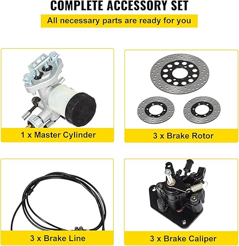 Miniatura 6 de Vevor Kit de cilindro maestro de freno Go Kart, kit de freno hidráulico para Go Kart, kit de freno universal para Go Karts, incluye cilindro