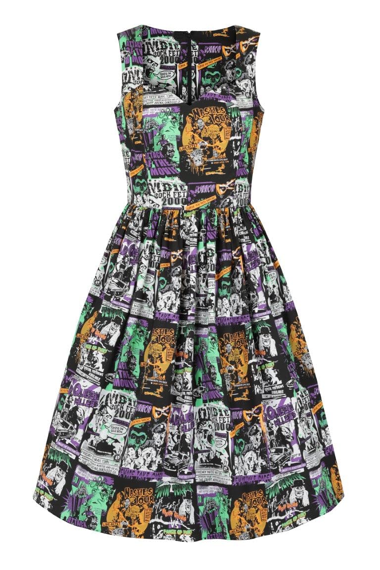 Hell Bunny Be Afraid 50's Dress Multi Colour
