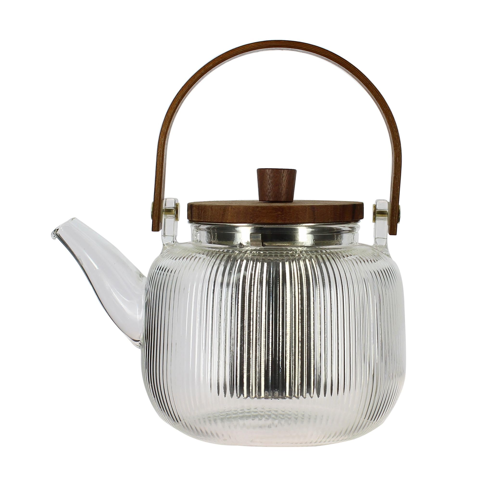 OGO LIVING - Théière mugi 900ml verre transparent avec anse et couvercle bois acacia - 7912208