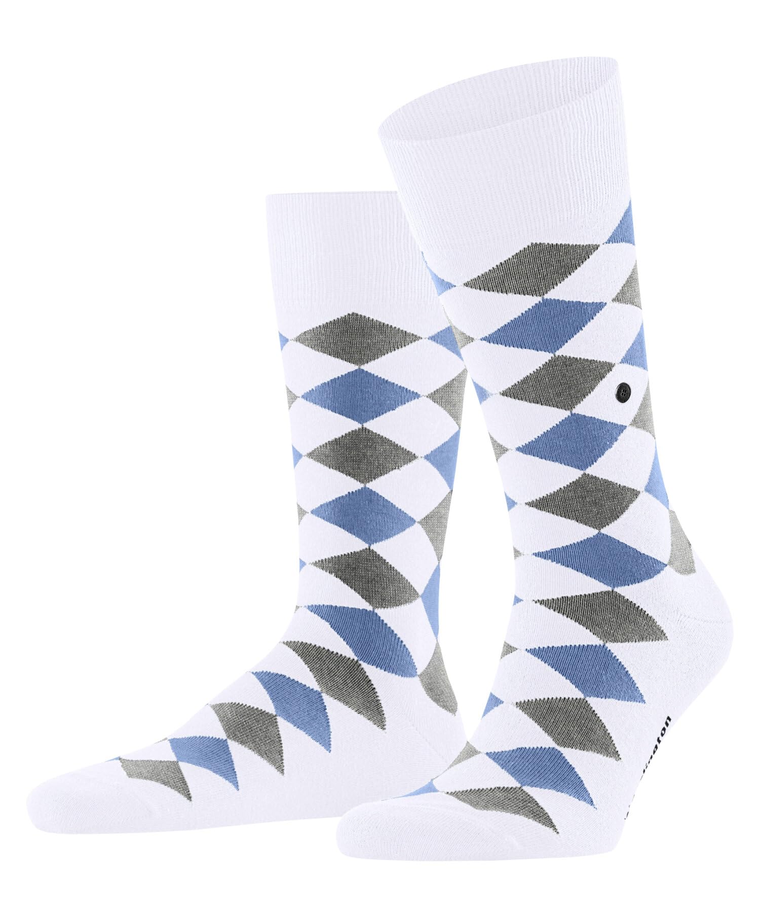 Burlington Men's Danny M So Cotton Patterned Socks 1 Pair, White 2002, 6.5-11