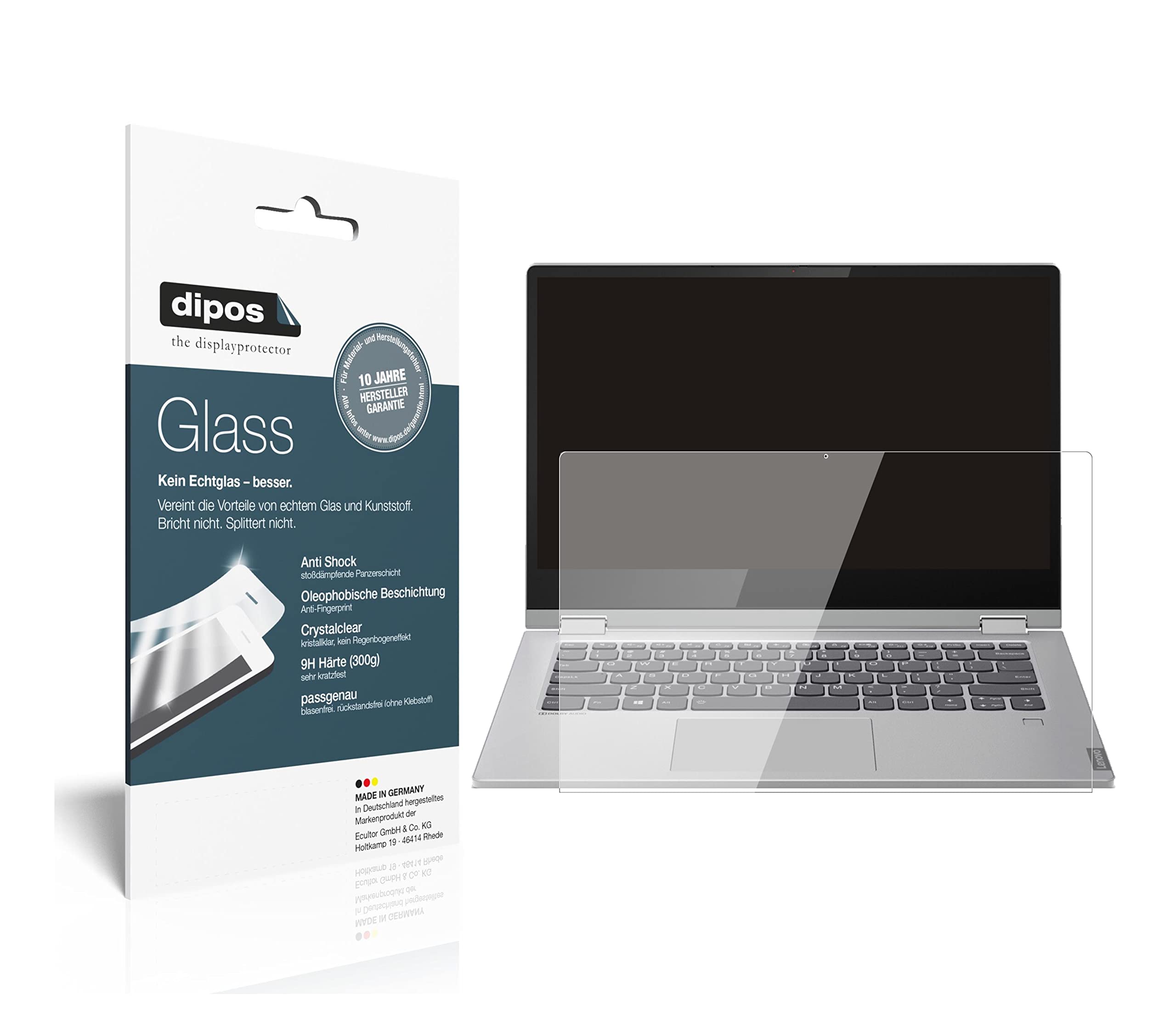 dipos 1x Pellicola Protettiva 9H per Lenovo Ideapad C340 14 Zoll | Non si rompe e non si scheggia, non è vero vetro, Anti-Shock, si adatta perfettamente, antigraffio, senza bolle, autoadesiva