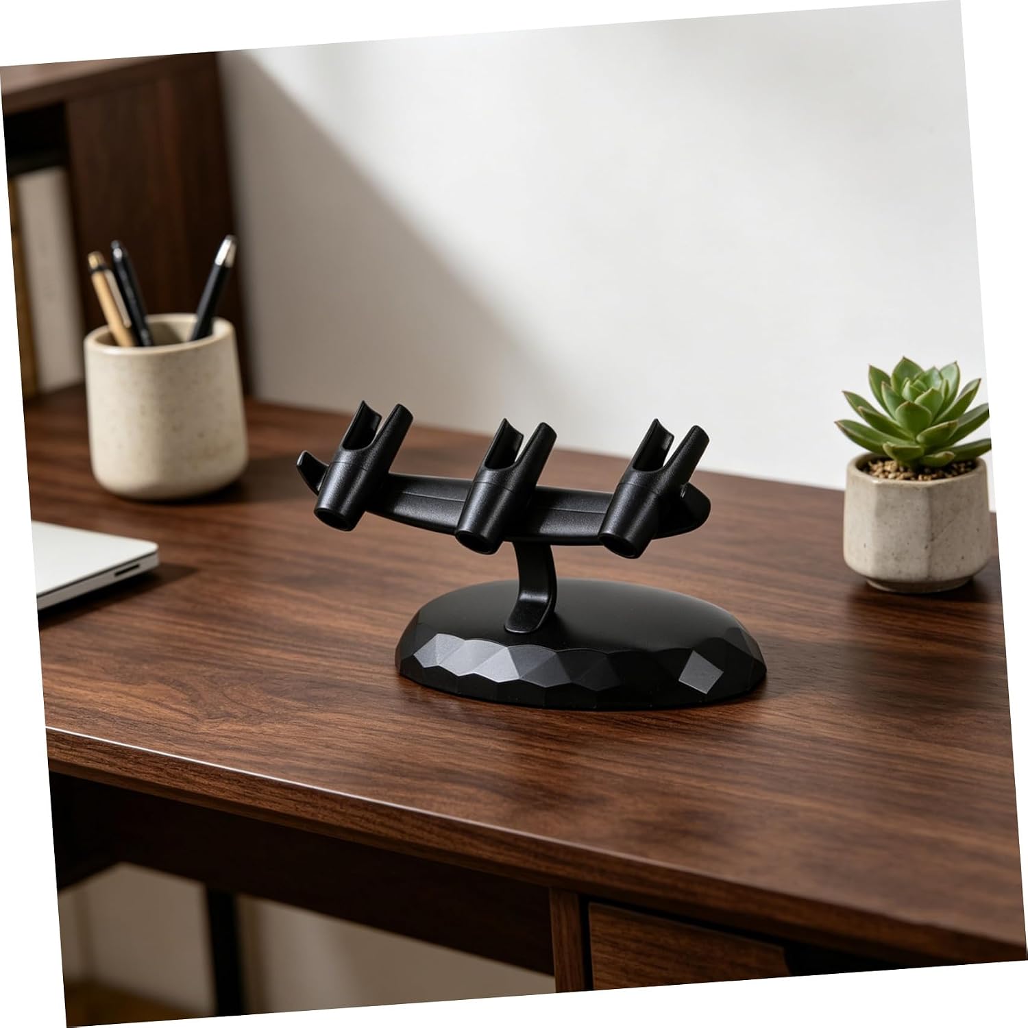 OSALADI Black Plastic Airbrush Pen Stand with 3 Slots for Desktop