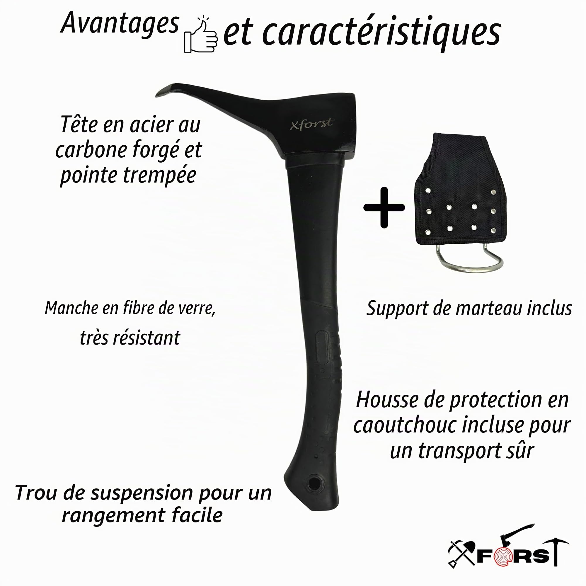 Xforst Sapie à Main #/ Sappie avec Support de Ceinture X-P500L et X-P50BX de 73 cm + Petit modèle de 38 cm. Idéal pour la manutention de Bois, Troncs de Bois et de bûches. Outils Forestiers