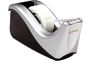 Scotch Silvertech Two-Tone Weighted Desktop Tape Dispenser