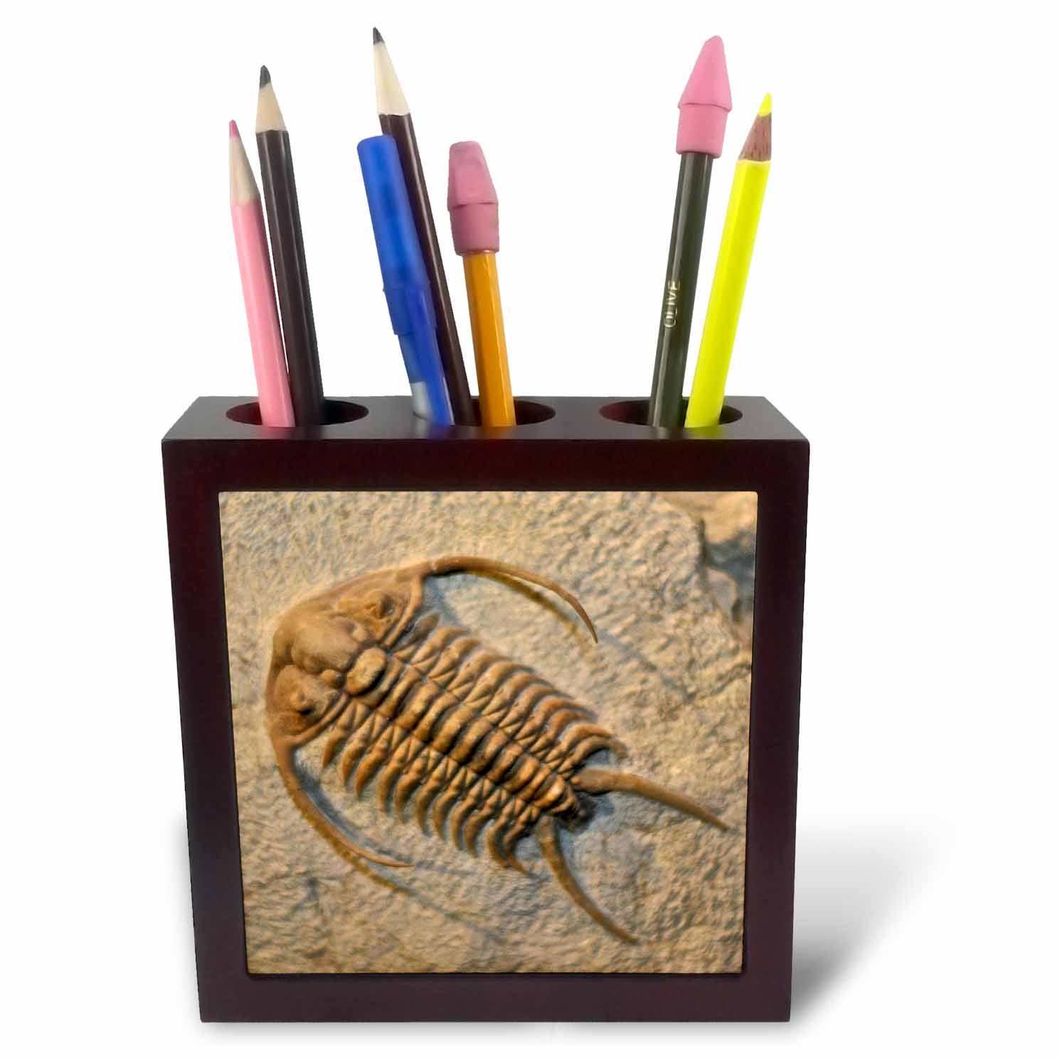 3dRose ph_165035_1 Chai-Hebrew Word for Life-Hai Jewish Symbol-Black and White-Tile Pen Holder, 5-Inch