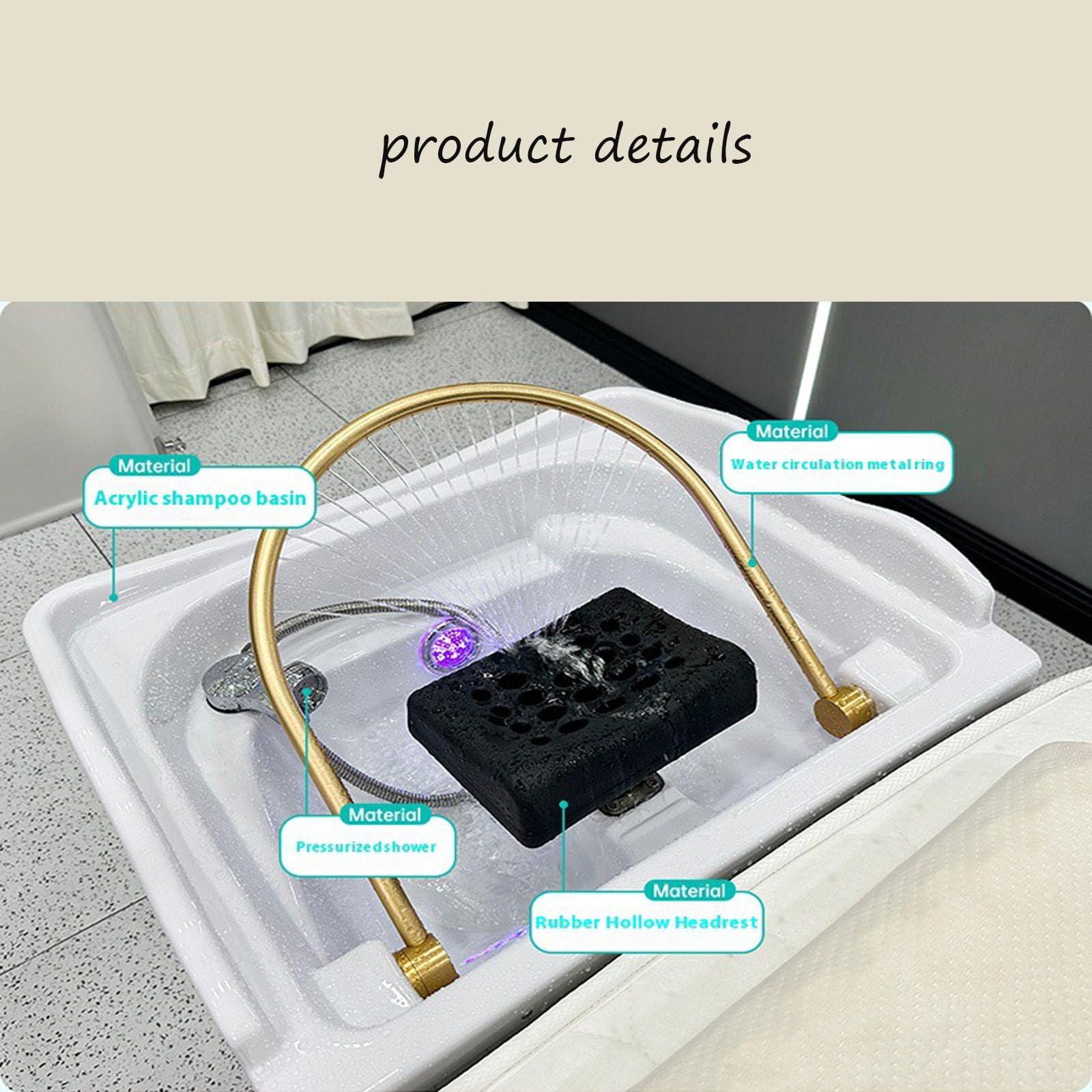 Head Spa Equipment z podwójnym systemem cyrkulacji wody 60 l, termostatyczna stacja do pielęgnacji skóry głowy do salonów i domu