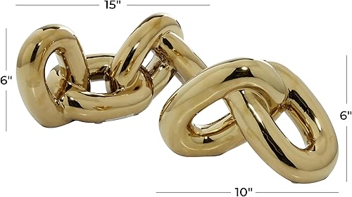 Miniatura 6 de CosmoLiving by Cosmopolitan - Cadena de cerámica de porcelana decorativa para decoración del hogar, juego de 2 figuras decorativas de 15 pulgadas,