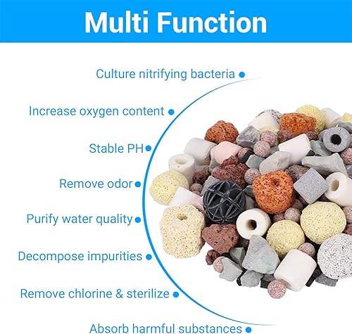 Vista 59 de Segarty Bolas biológicas para acuario, filtro de estanque Koi de 1 pulgada, bola bio con esponja para filtro de acuario, filtro de recipiente de 12