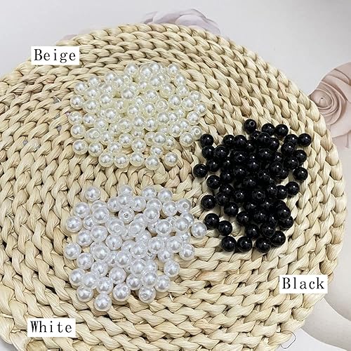 Miniatura 5 de Jmassyang 400 cuentas redondas de satén de 0.315 pulgadas (0.315 in), perlas de plástico para manualidades, perlas sueltas con agujeros para hacer