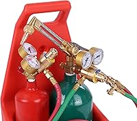 Vista 5 de Kit de antorcha de oxi acetileno, kit de antorcha portátil para soldadura, brasado y corte con medidor y tanque de oxígeno y acetileno, kit