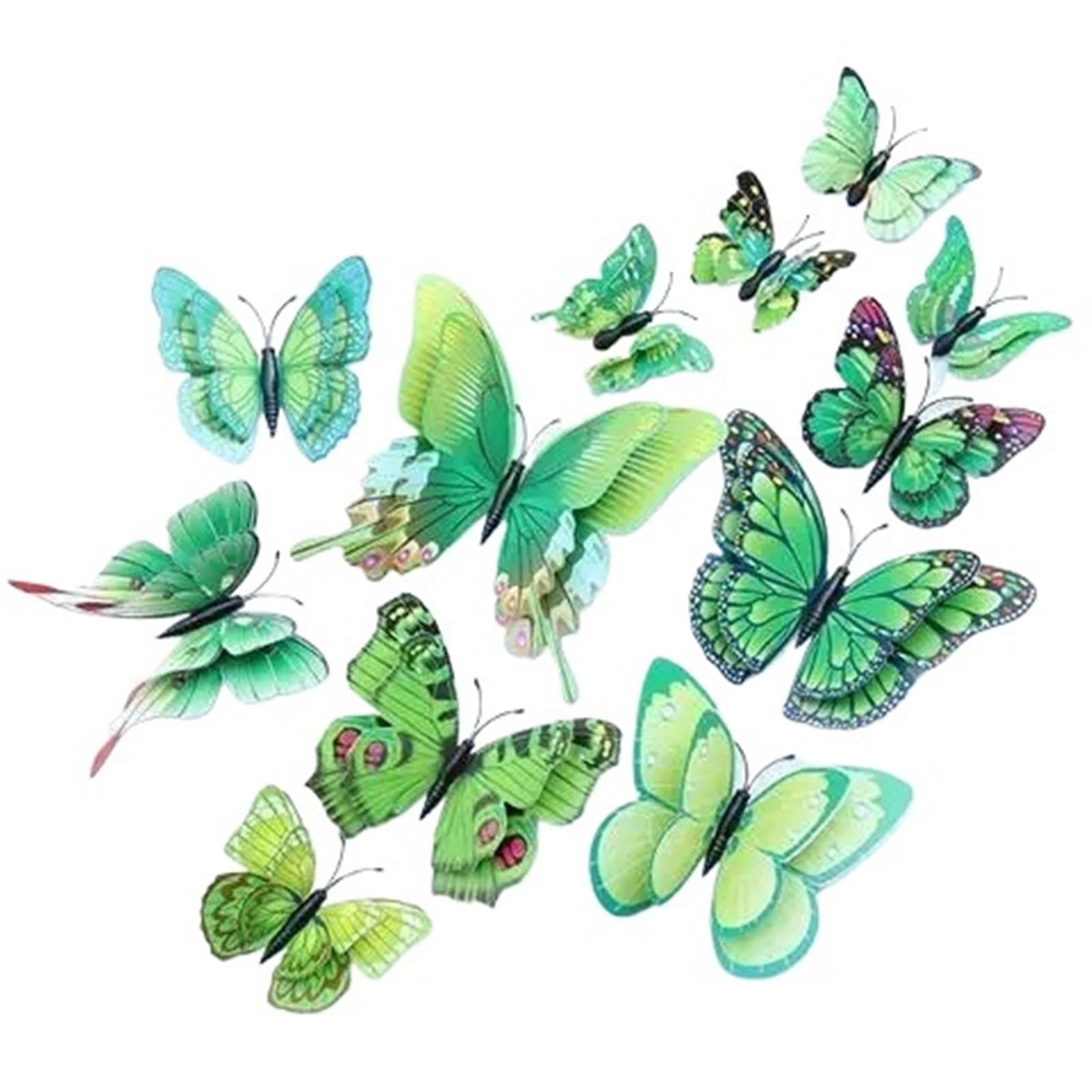 3D Butterfly Wall Decoration 12Pcs 3D Double Layer Butterflies DIY Wall Stickers Home Room Decor Birthday Party Wedding Decoration Decals(12pcs-05)