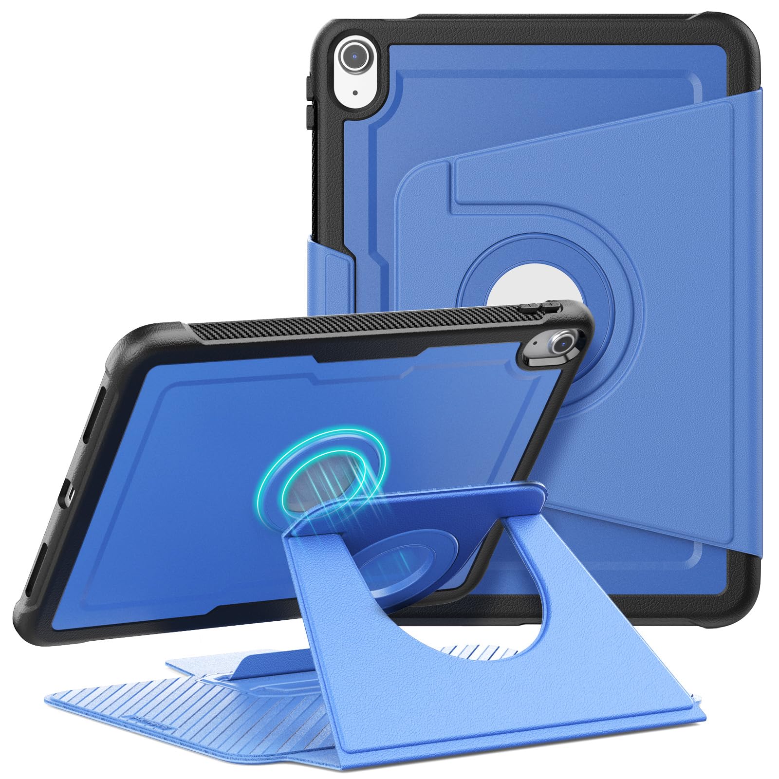 KAIJIAbox Case for iPad (A16) 11th/10th Generation 2025/2022 11″/10.9″, Heavy Duty Shockproof Case with 360 Rotating Magnetic Stand, Detachable