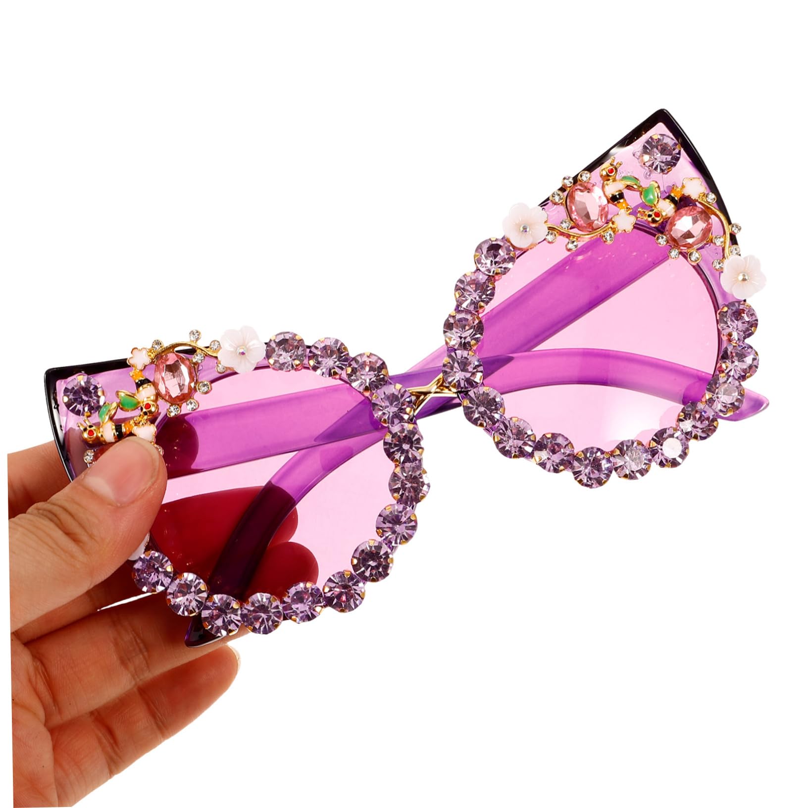 CALLARON 4pezzi Occhiali Da Sole Cat Eye Con Strass Per Donne Occhiali Con Montatura Gradiente Uv Per Attività All Aperto e Occasioni Speciali