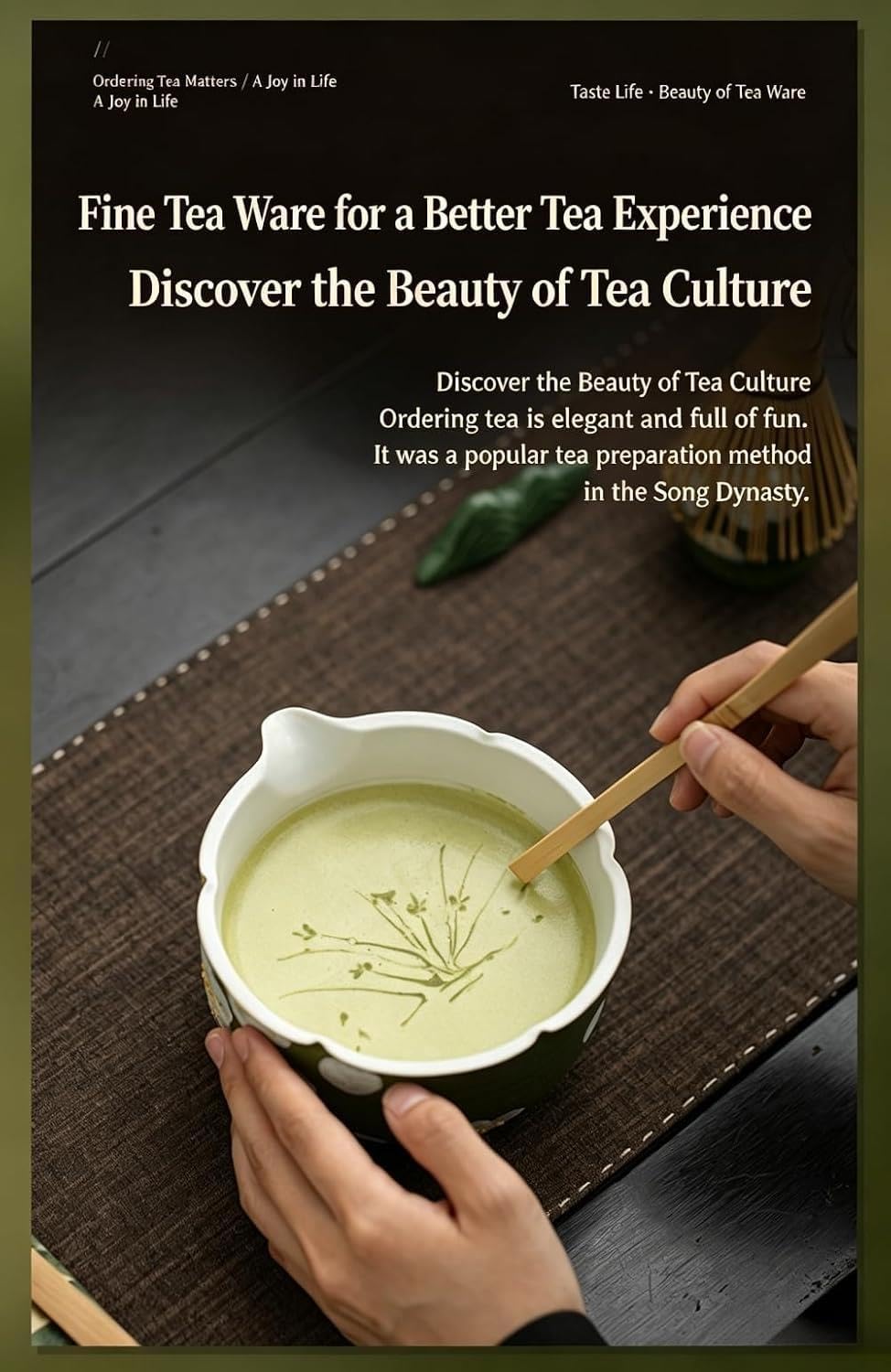 Juego De Té Matcha Japonés De 8 Piezas – Cerámica Pintada A Mano