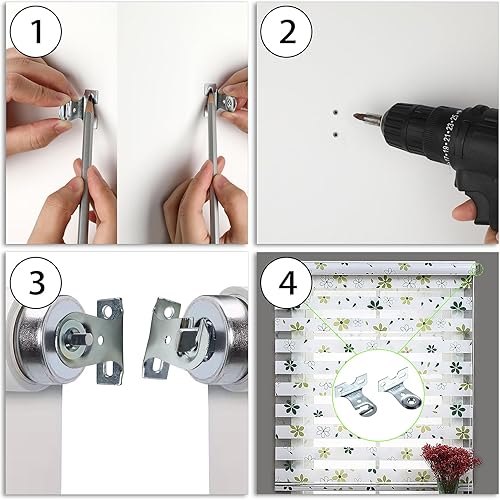 Miniatura 5 de Sumnacon Metal Window Shade Brackets-4PCS Roller Shade Hardware Outside Mount with Screws,Sturdy Roller Shades Bracket for Living