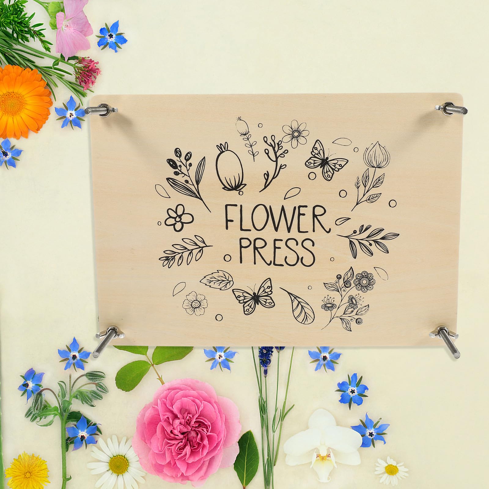 YARNOW Kit Pressa per Fiori in Legno per Foglie e Frutta Secca