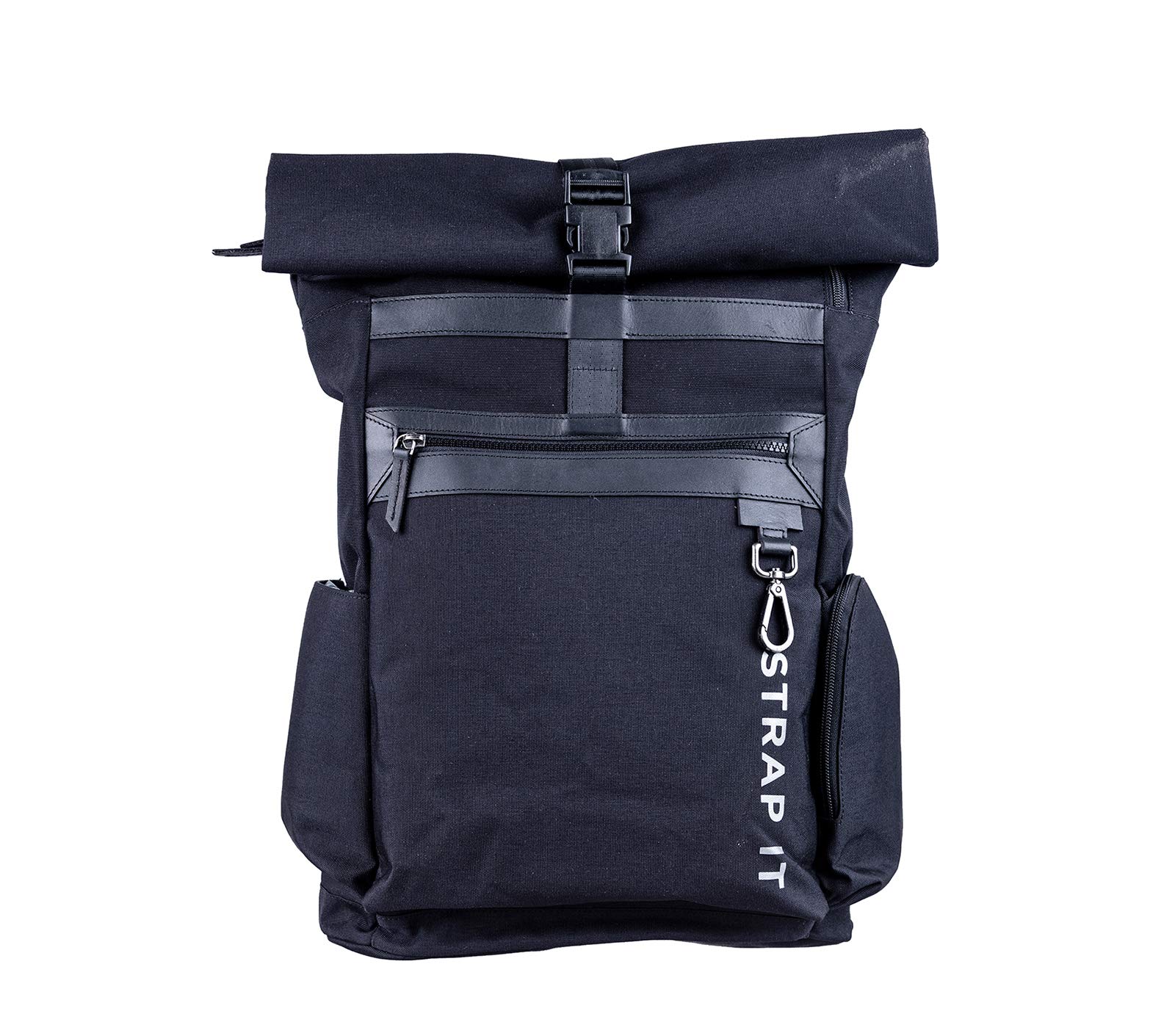 Strap It SUNNY: Rolltop made of water resistant Cordura with Genuine Leather details (Black) (B08Z65ZNM6) Amazon Price History, Amazon Price Tracker