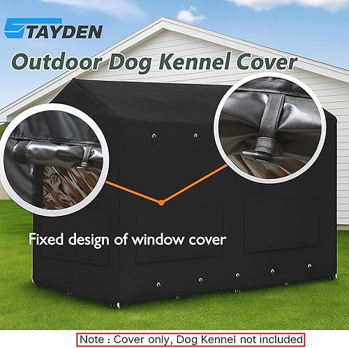 Miniatura 6 de Cubierta para perrera para perros al aire libre (solo cubierta), 8 pies de profundidad x 4 pies de ancho x 6 pies de alto, cobertura completa,