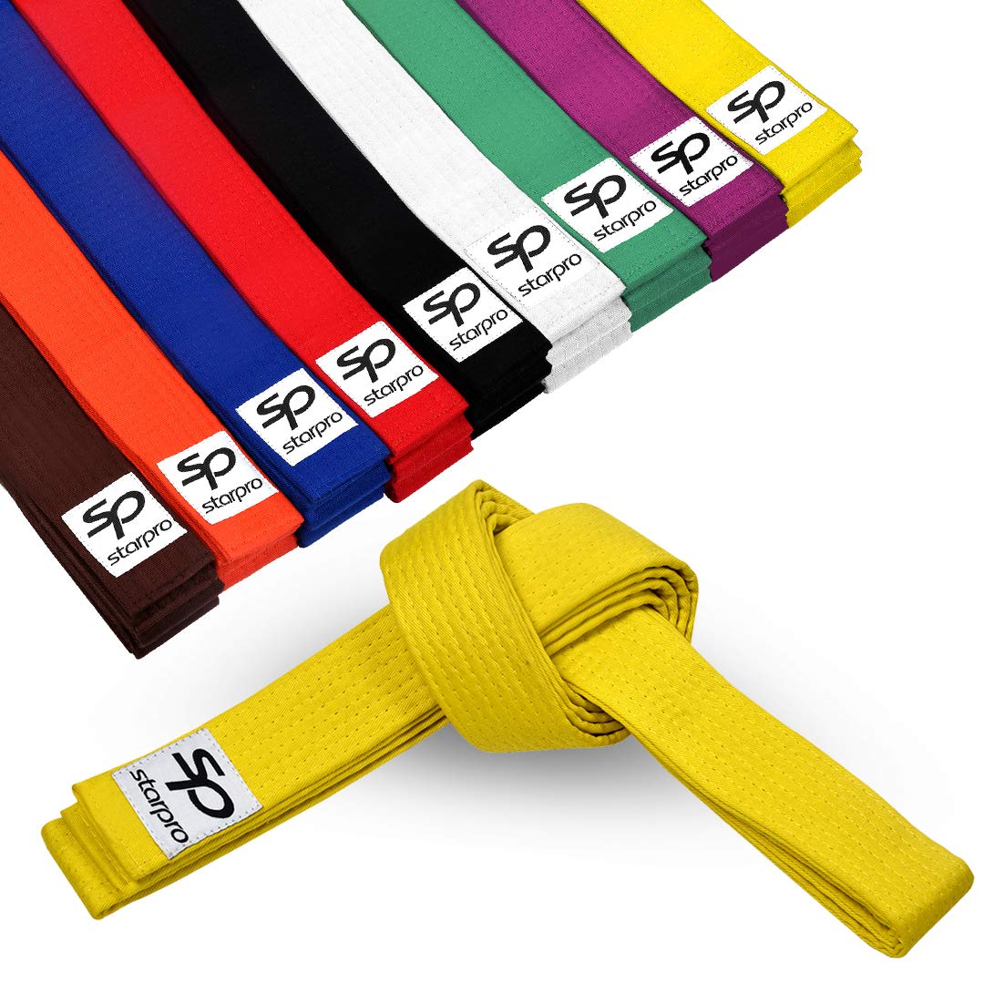 StarproMartial Arts Grading Belt | 7 Stitch Cotton | 9 Colours | Lightweight design for Karate Judo Taekwondo Training and Competition | 240cm 280cm 320cm