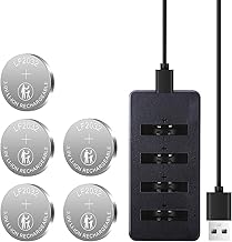 Rechargeable CR2032 Batteries, 5 Pack Rechargeable 2032 Lithium Coin Cell Battery for Watch, Car Remote Key
