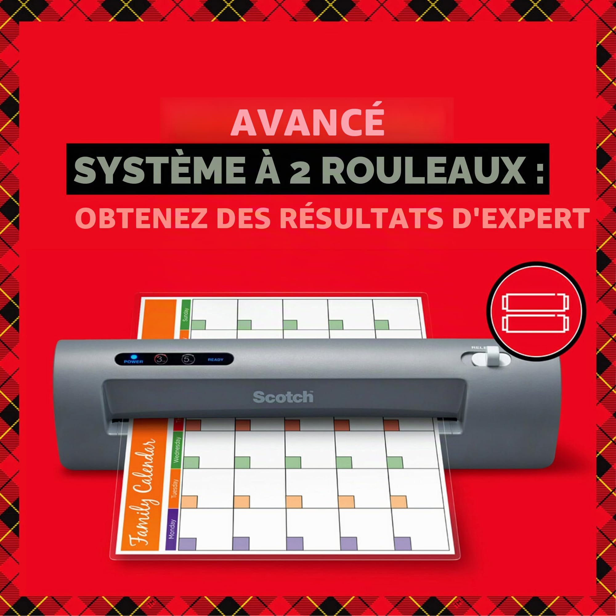 Scotch Plastifieuse thermique, système à 2 rouleaux pour une finition professionnelle, utilisation à la maison, au bureau ou à l'école, convient pour une utilisation avec des photos (TL901X)