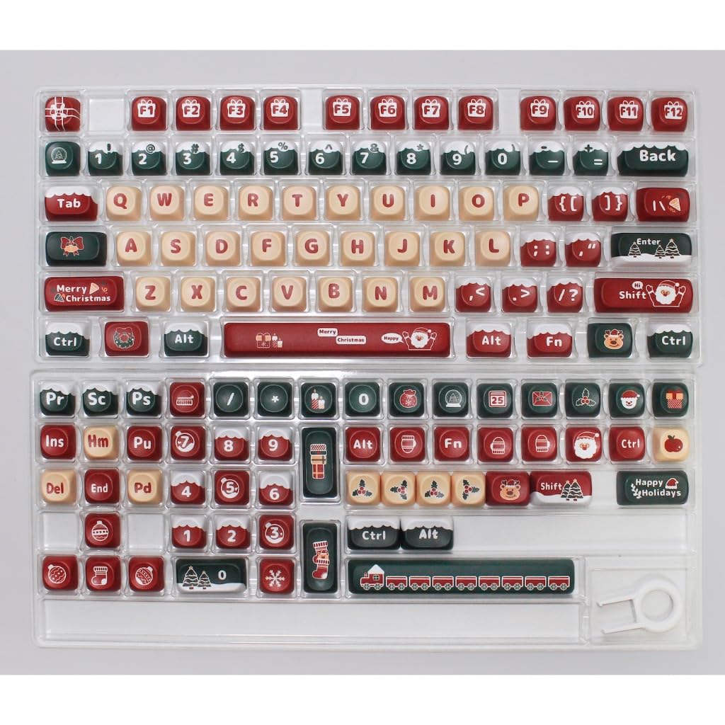 PBT Natale MOA XDA Simpatici keycaps rotondi PBT keycap Set per Ragazza Bambini Tastiera personalizzata per Gateron Kailh Cherry Mx Interruttori ISO ANSI Layout Meccanico Custom Keycaps