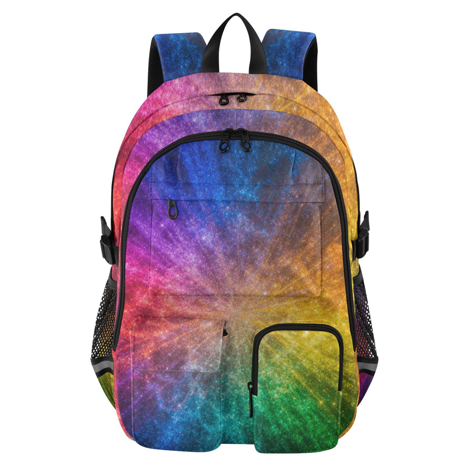 Zaino per laptop da uomo arcobaleno glitter stella colorato college scuola Bookbag 17.5 pollici Mens laptop zaino business zaino
