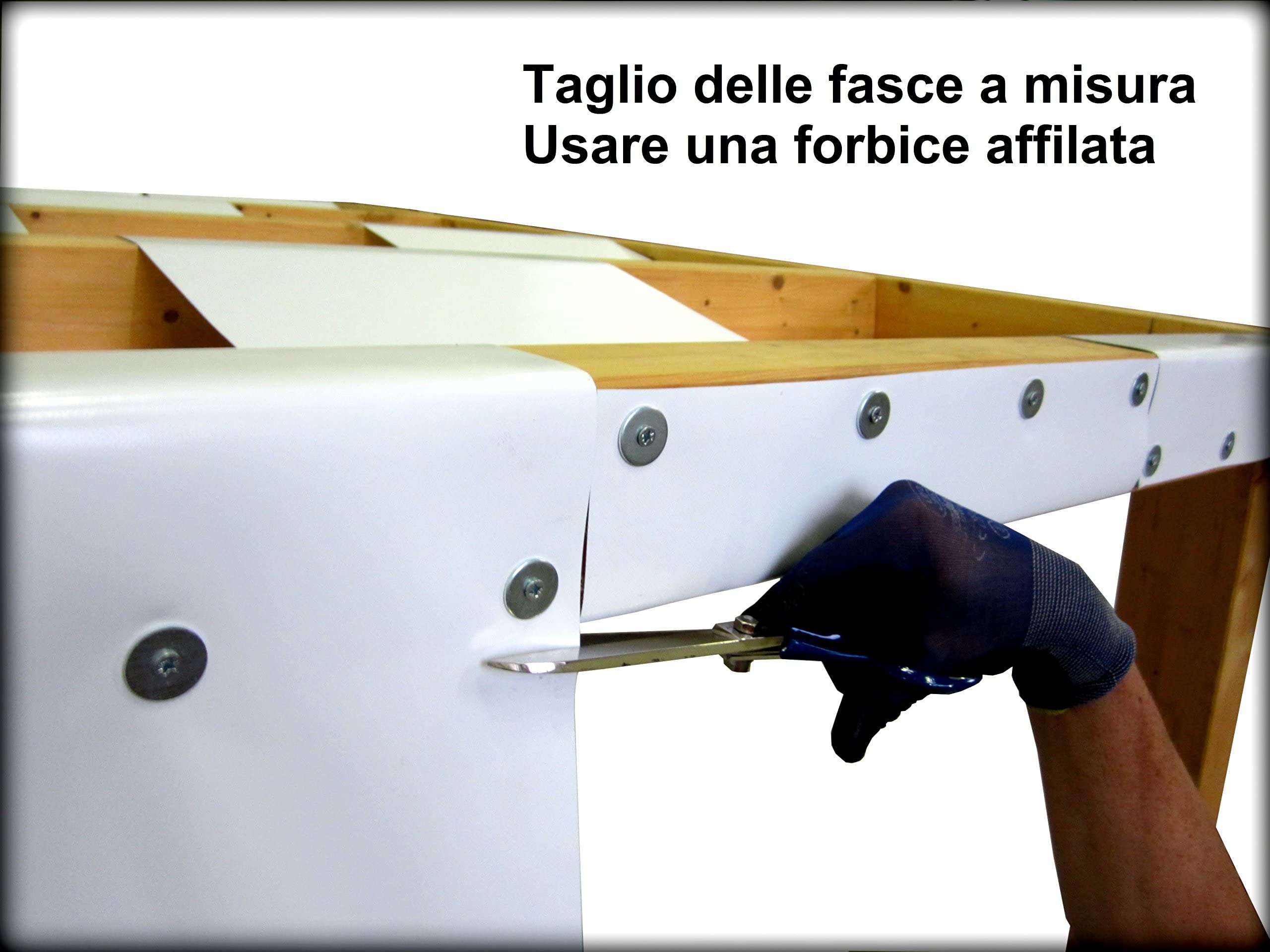 TUTTOPERGOLE Copertura con Fasce in PVC Pieno Adatte per strutture in Legno (Cm 630 X Cm 50, Grigio)