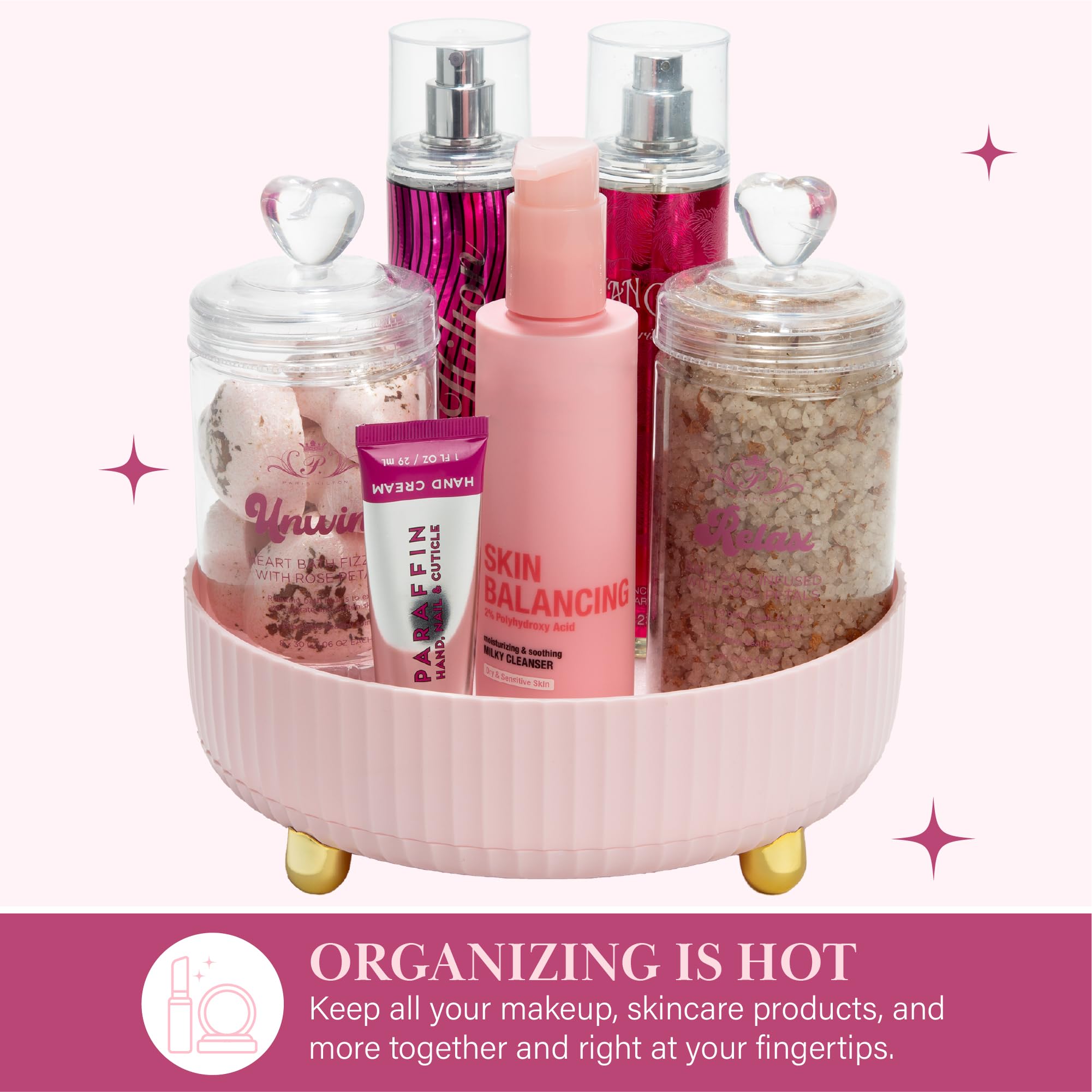 Amazon.com: Paris Hilton 360° Rotating Makeup Organizer Tray