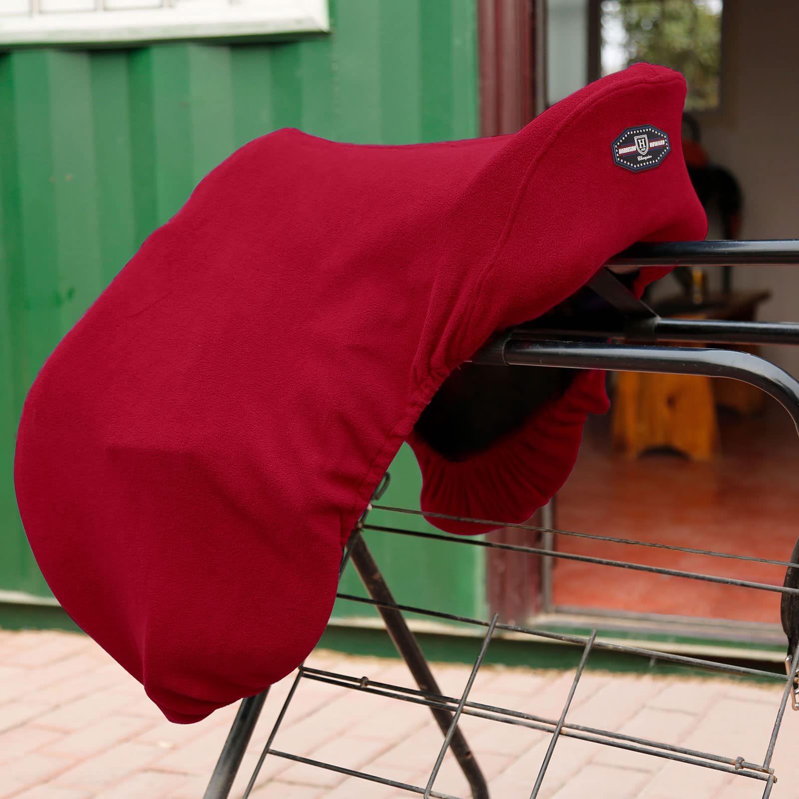 Harrison Howard Essential Fleece Horse Saddle Cover for JP/CC Horse Saddle-Red