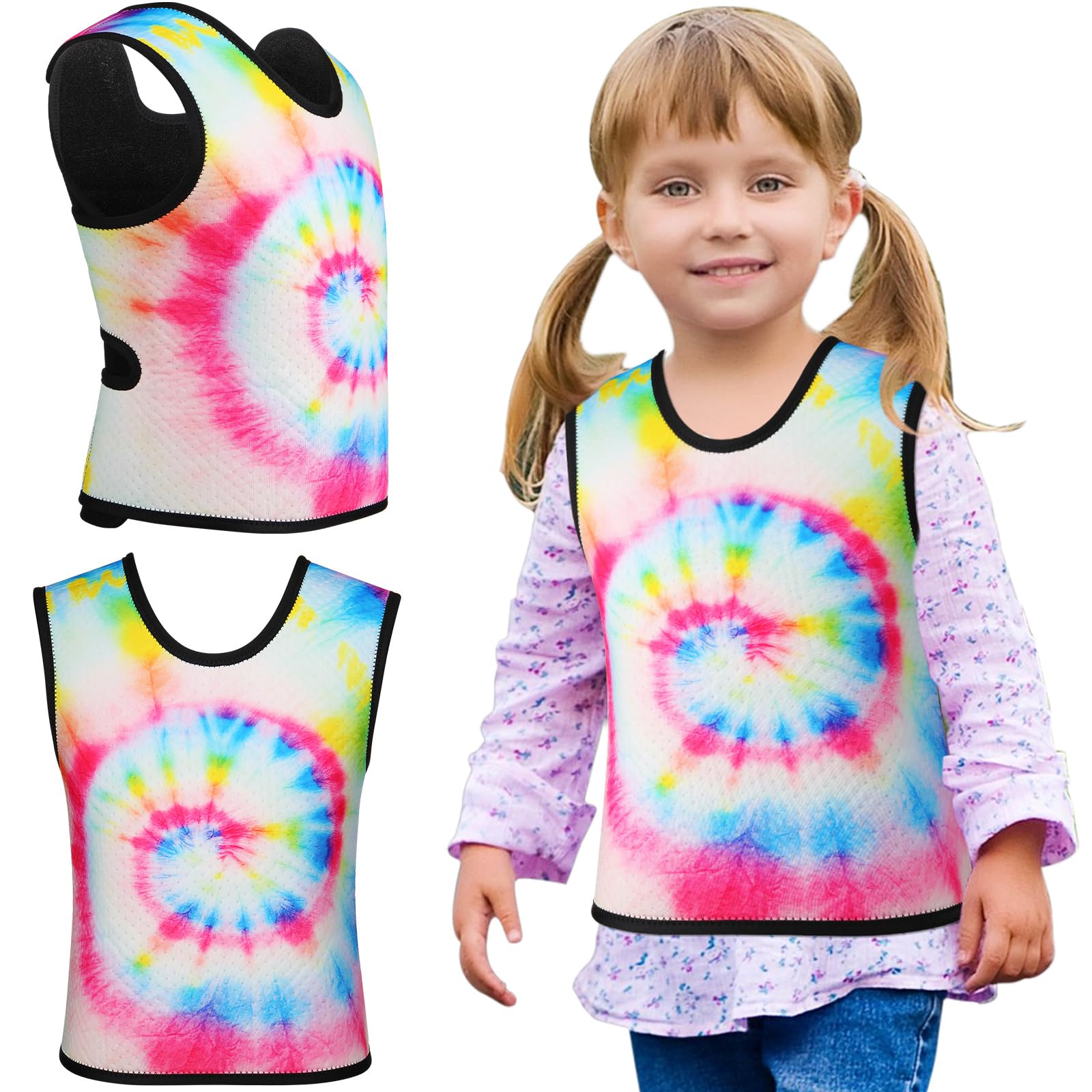 Janmercy Kid Compression Vest, Age 2 to 9, Tie Dye, Small