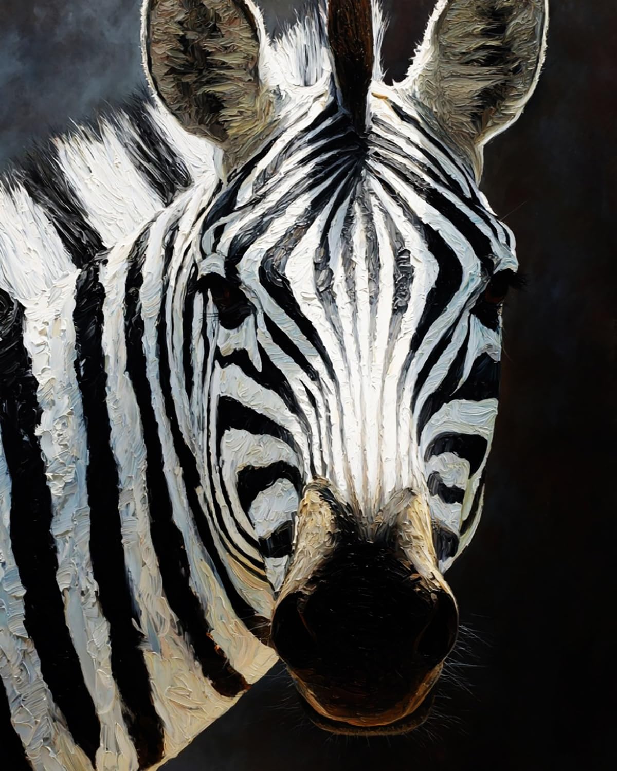 Liubaishi Black And White Paint By Numbers For Adults, Zebra, 40X50 Cm Acrylic Canvas Kit With Brushes And Paints