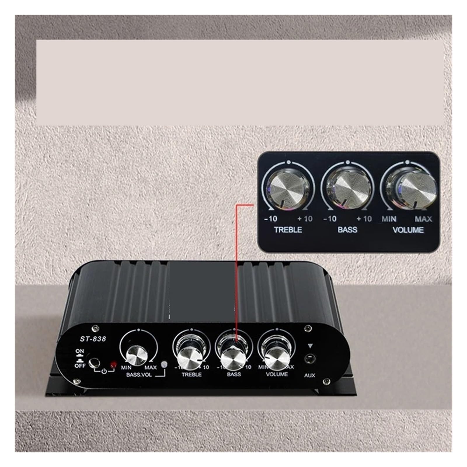HiFi 2.1 Channel Amplifier Stereo Treble and Subwoofer Adjustment Bass Sound Amplifier