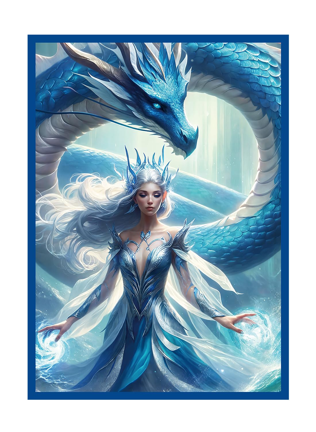 Inner Sleeves Mtg Katomula 100 PCS MTG Card Sleeves With Perfect Fit Inner Sleeves - Art Matte - Standard Size - Spellbinder & Her Verdant Dragon Card Sleeves Mtg
