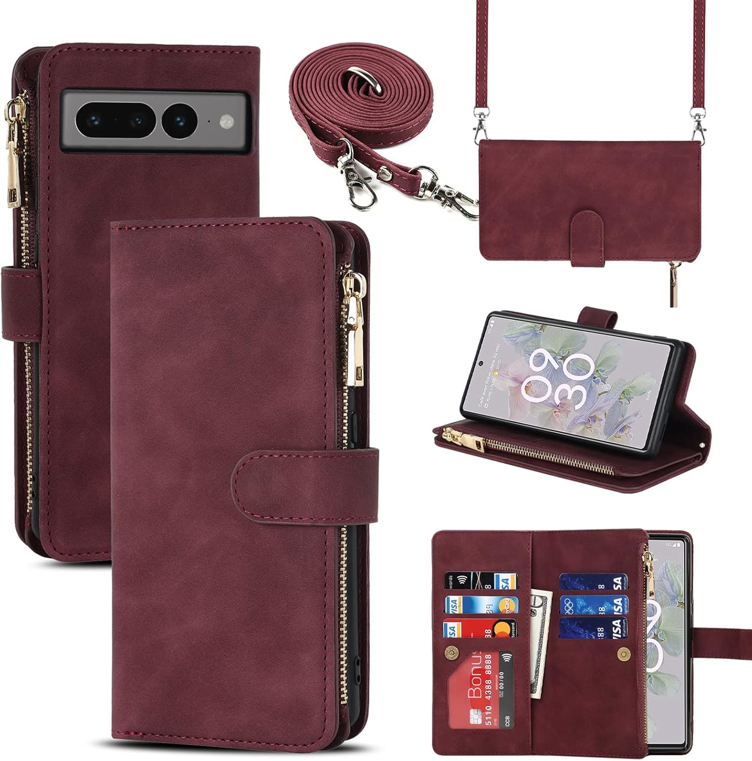 Jaorty Google Pixel 7 Pro Phone Case Wallet for Women with