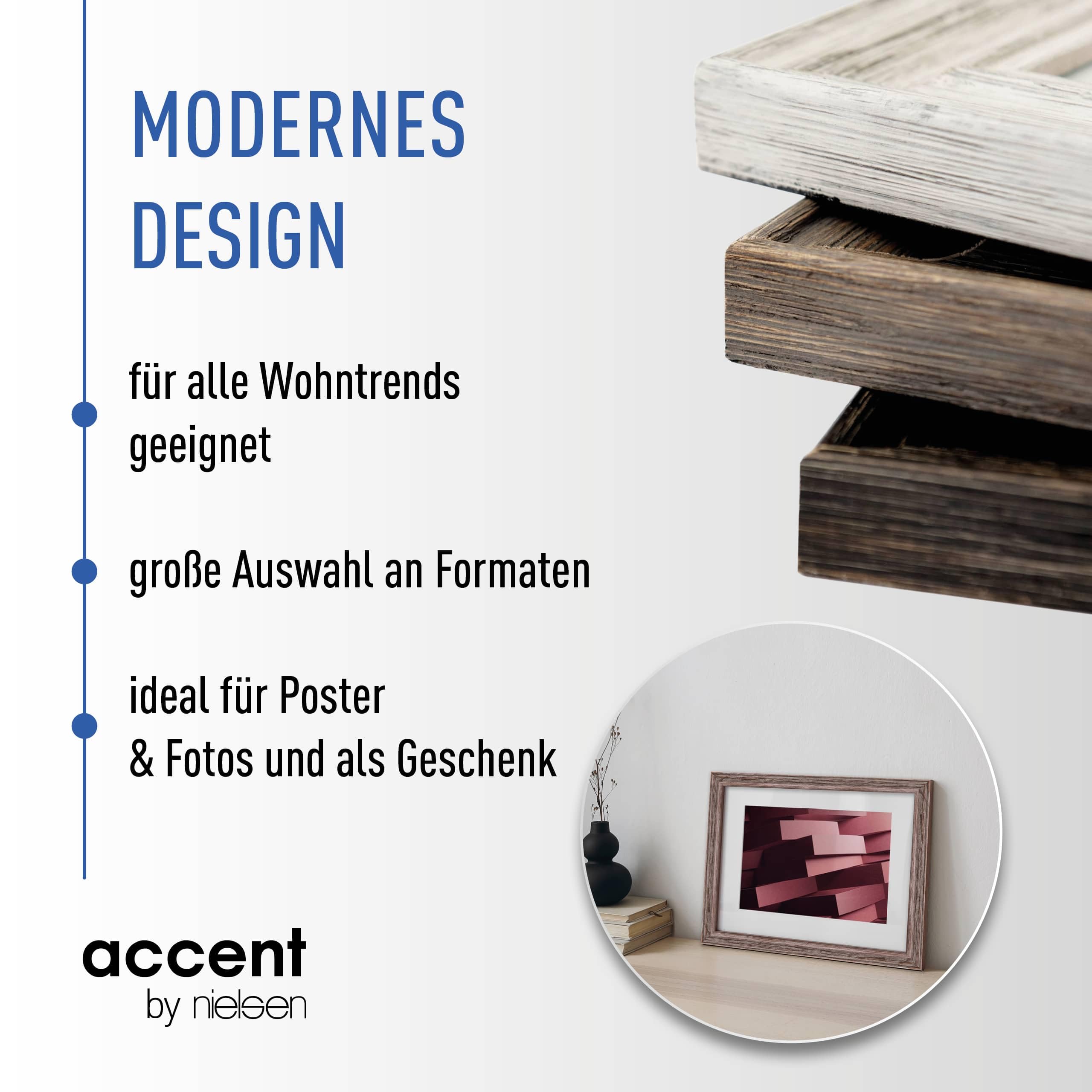 accent by nielsen Holz Bilderrahmen Vintage, 50 x 70 cm, Schwarz