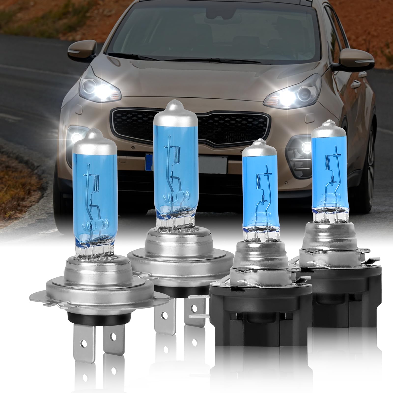 H7 High+H11B Low Beam For Kia Sportage Headlight Bulbs 2011-2016 ClimeCo Certified