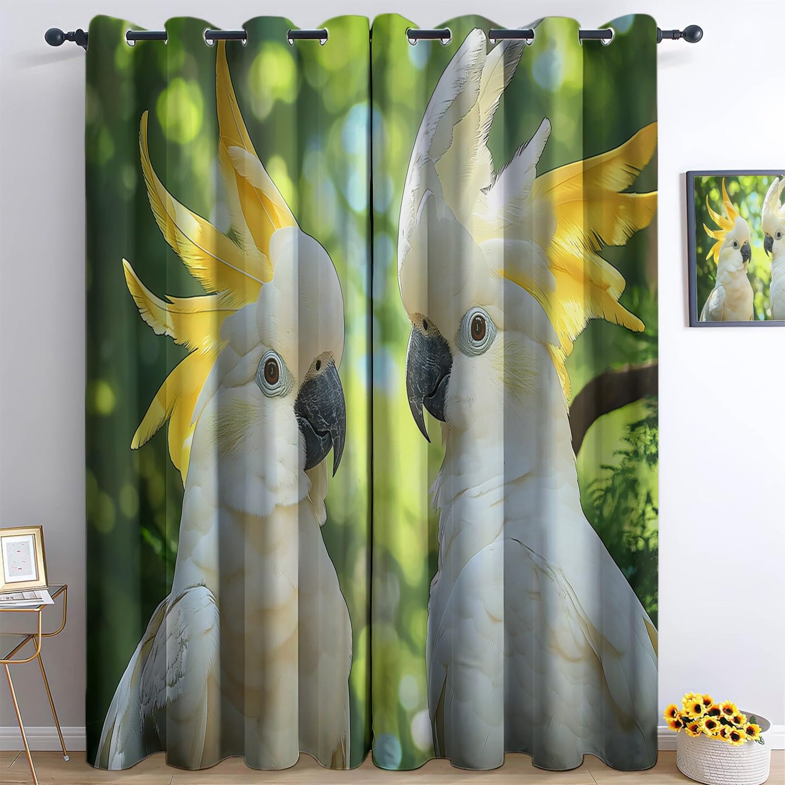 Rideaux occultants thermiques cacatoès blanc pour isoler et décorer votre salon