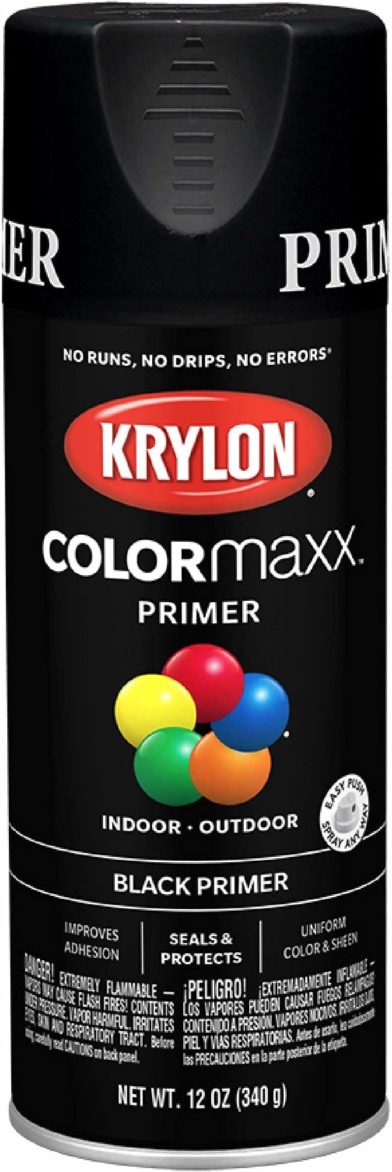 Krylon 5581 Colormaxx Aerosol Paint, 12 Ounce (Pack of 1), Black
