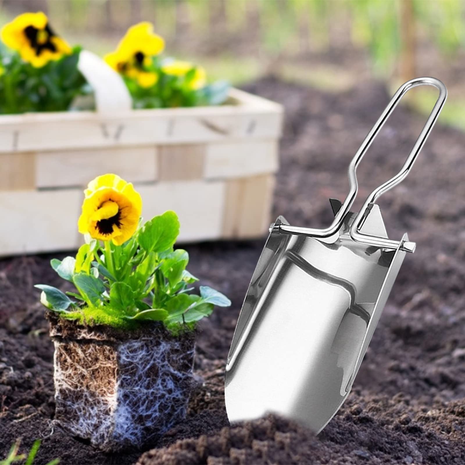 Mini Pelle Pliable et Pliante avec Sac de Rangement Outils de Jardinage en Acier Inoxydable Pelle de Camping Outils de Plantation de Jardinage
