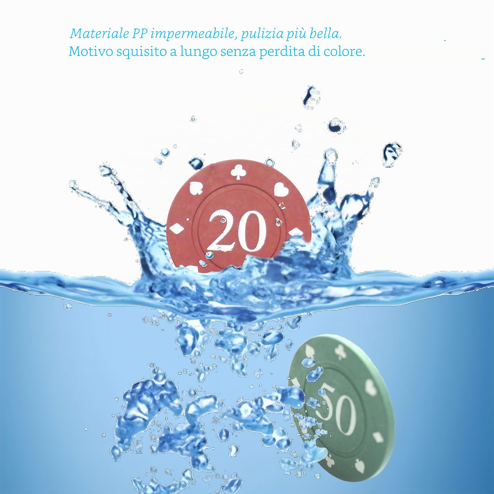 100 Pezzi Fiches da Poker Colorate con Scatola Portaoggetti, 5 Contatori con Numeri, Fiches per Giochi di Carte, Adatte ai Giochi per Bambini per Imparare il Conteggio Matematico