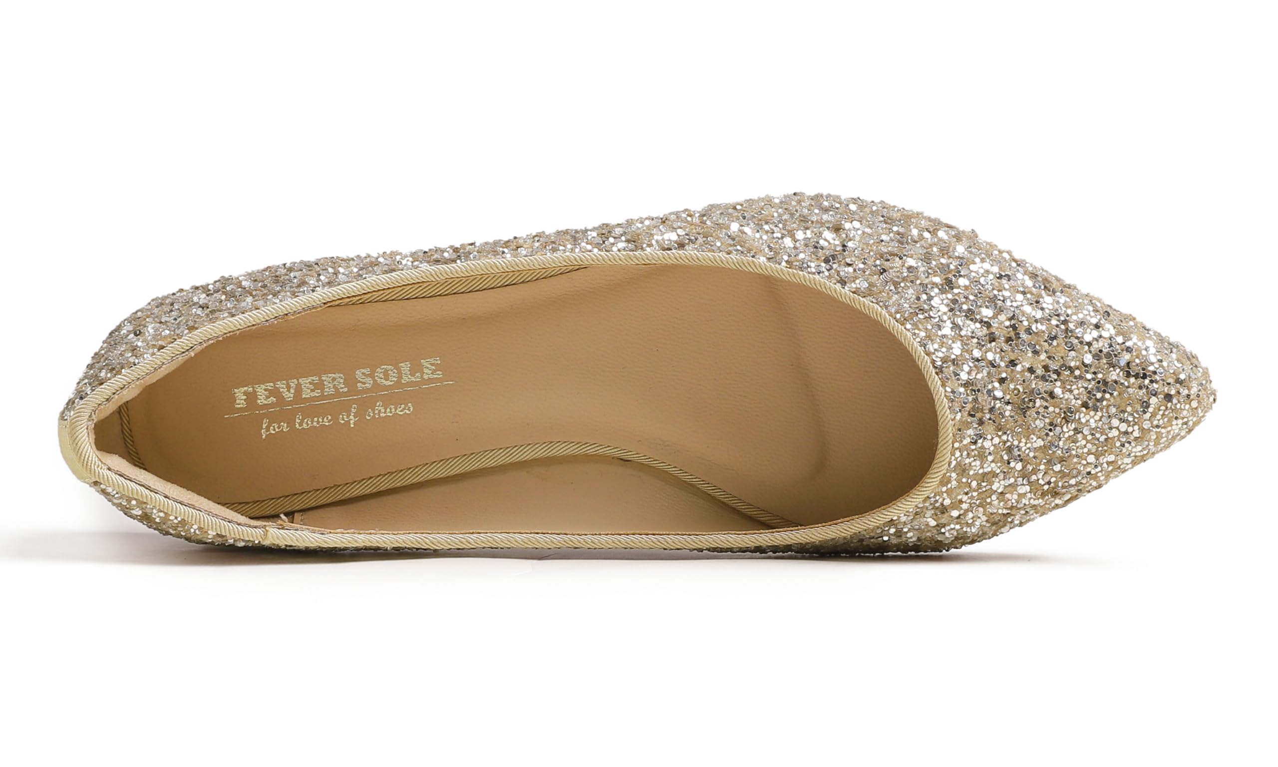 Feversole Women's Macaroon Shiny Memory Foam Cushion Patent Ballet Flat,Mémoire coloré Macaron Coussin en Mousse de Femmes Ballerine de Brillant Paillette Plat