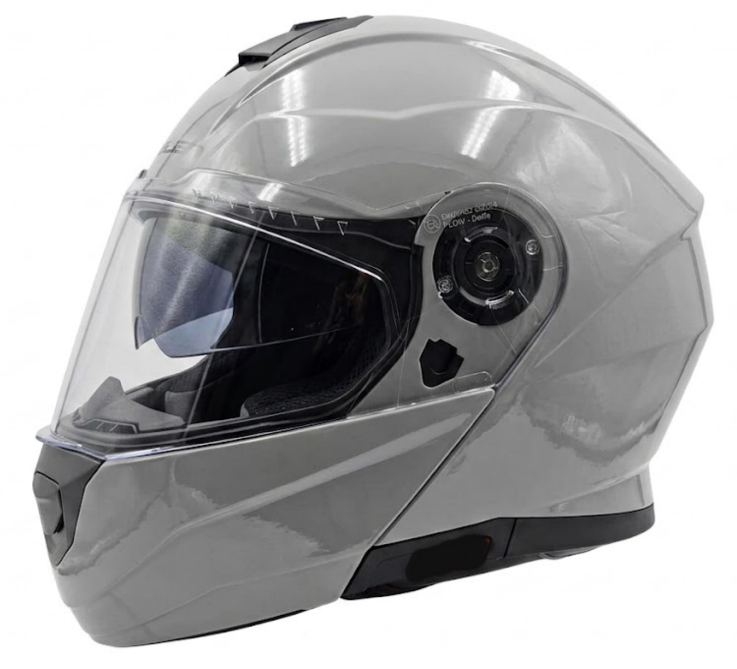 Casco Apribile DF906 Moto Modulare, Grigio Nardo' Lucido, con Visiera Parasole, tg S