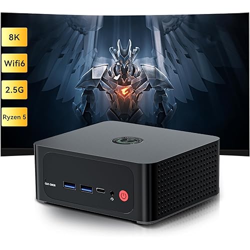 TRIGKEY S6 Mini PC Ryzen 5 6 Core 12 Thread Micro PC 6600H（Up to 4.5GHz） 16G DDR4+500GB NVME SSD Micro PC | 6Core 1900MHz HD Graphics | WiFi-6 | BT 5.2 | HDMI+DP | Type-C | USB 4.0/USB 3.2