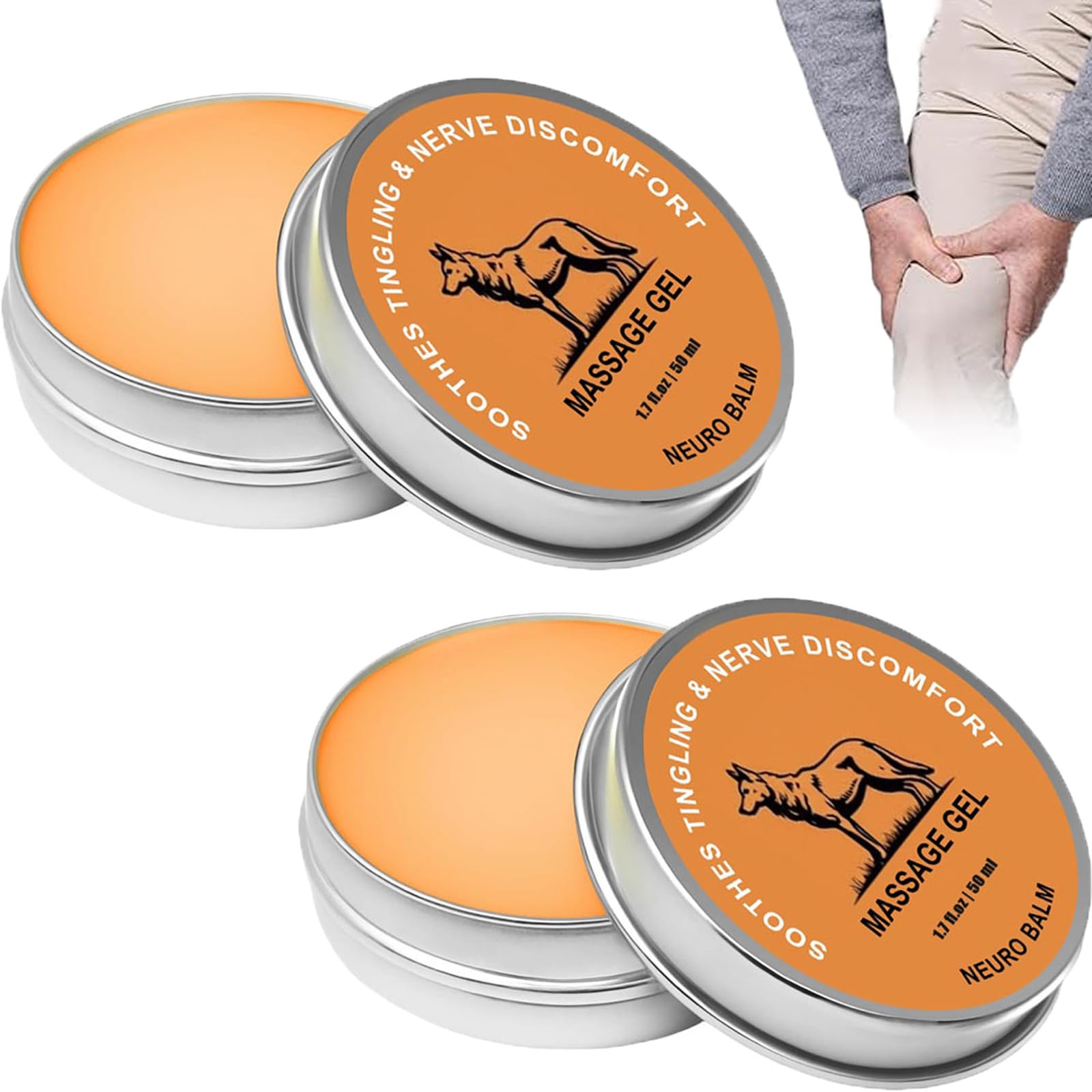 Terawolf Neuro Balm, crema para calmante articular y muscular, bálsamo de soporte de nervios y articulaciones naturales, fórmula de acción rápida para alivio del dolor, cuidado corporal (2Pcs)