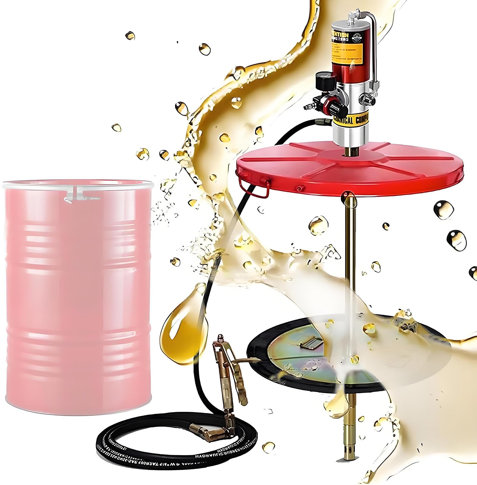 Myuyee 50:01:00 40:1/50:1 Ratio Air Operated Grease Pump, Air Filter Pressure Regulator, Portable Pneumatic Grease Pumps, Industrial Lubrication Tool For Construction, Automotive & Machi(50:01:00)
