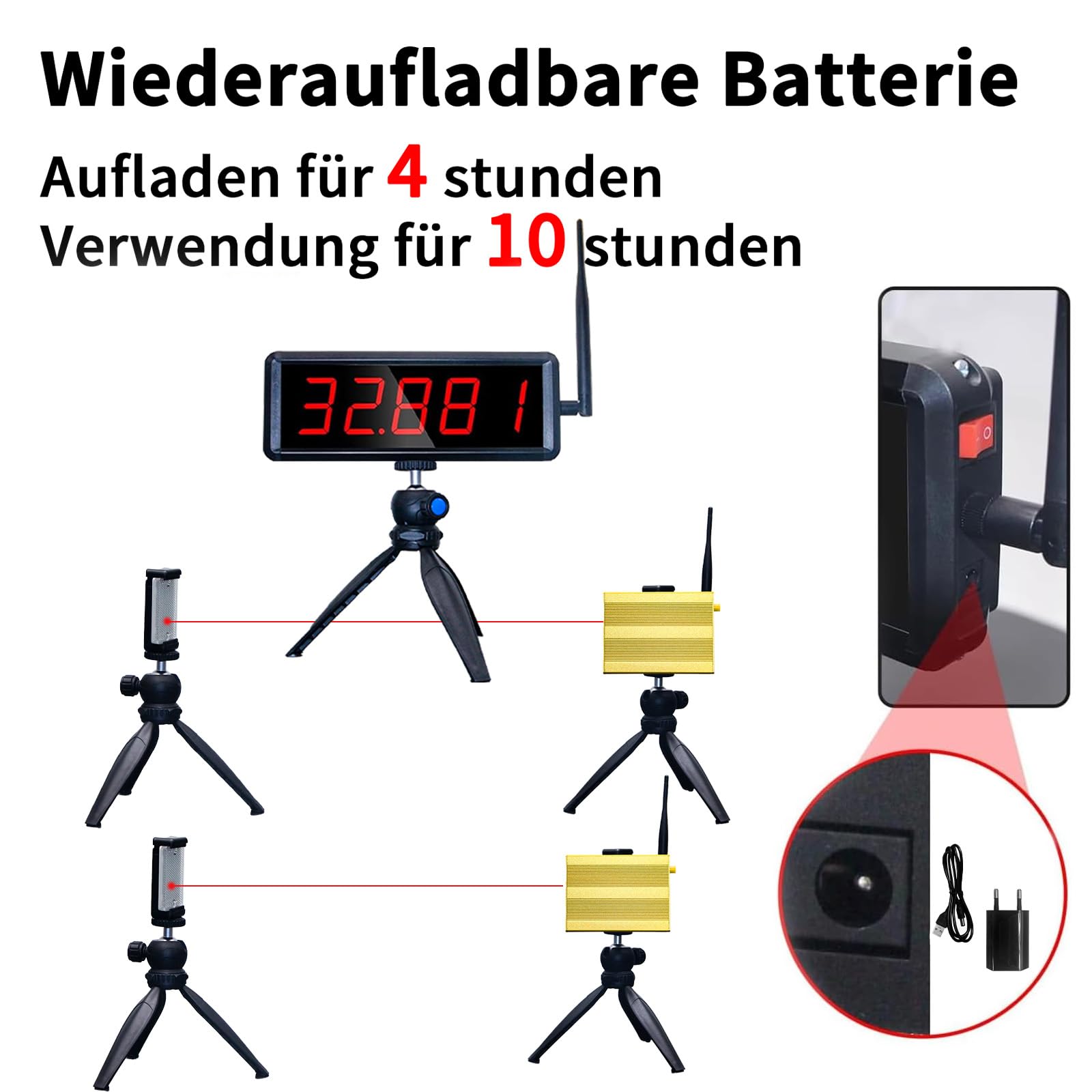 Wireless Laser Timer für Sprints, Laser Sprint Timer System für Track 40 60 Yard Dash, Rennuhr Renntimer Stoppuhr für Running Speed Tranning Skating Bahn Feld Time Motorrad (2 Sets)