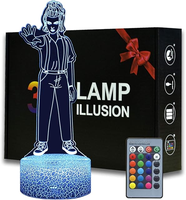 Magiclux 3D Illusion Eleven Figurine Night Light , 16 Colors Changeable Desk Lamp with Remote Control Kids Bedroom Decoration, Creative Lighting for Kids Birthday Christmas Gifts