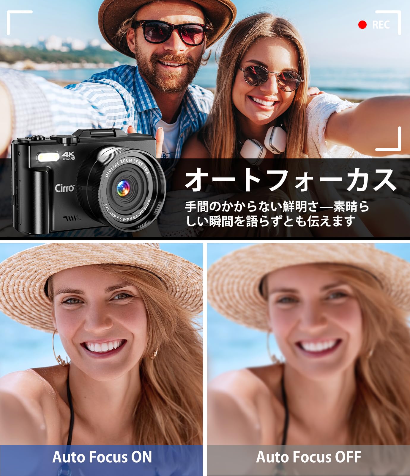 Amazon | CIRRO 4Kデジタルカメラ 写真撮影用｜WiFi対応 64MP UHD Vlog